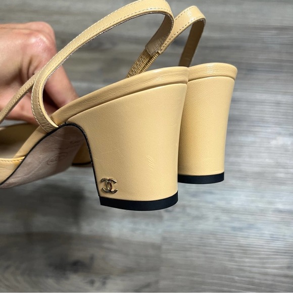 Chanel Cap Toe Slingback Pumps Heels size 36.5 - Picture 10 of 16